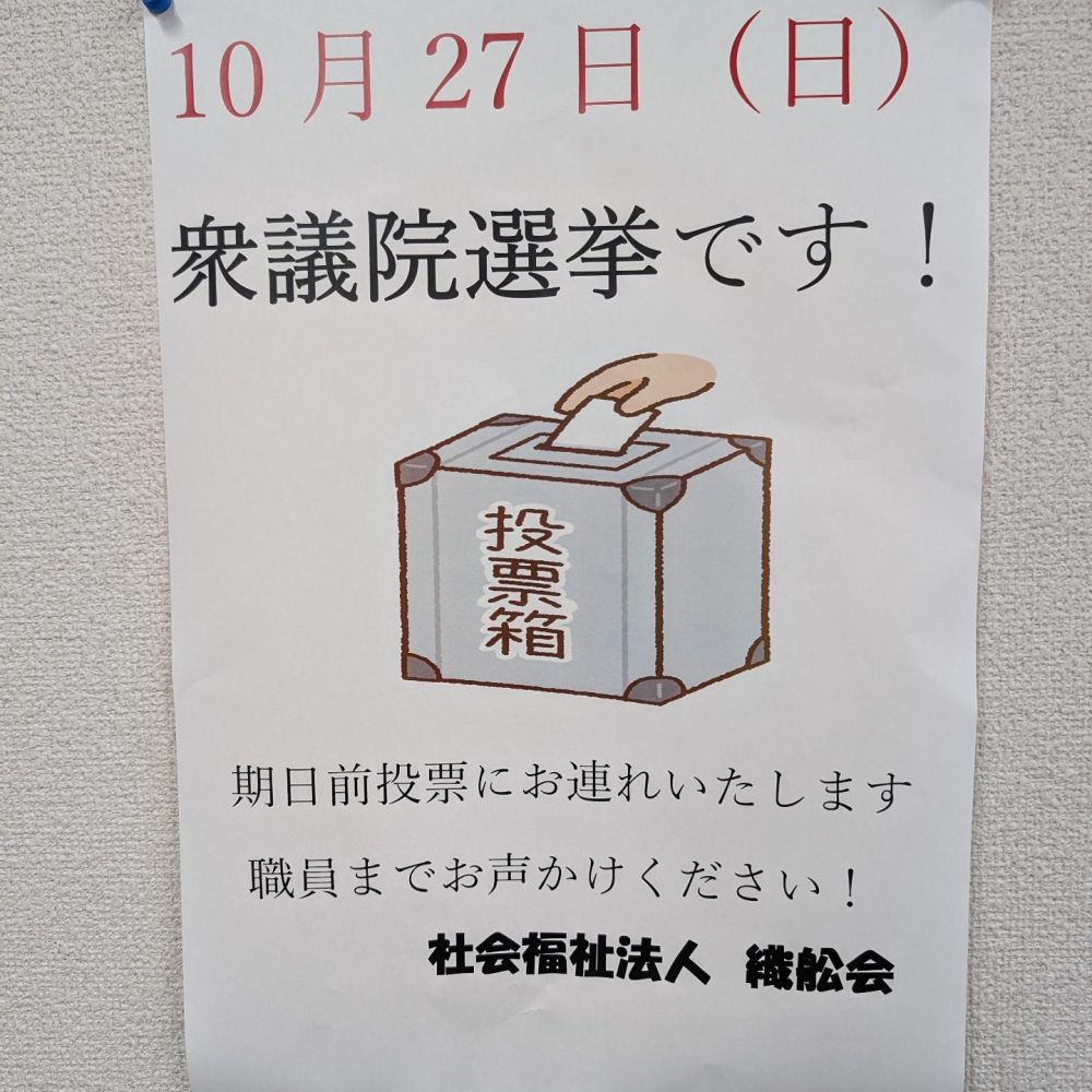 衆議院選挙🗳️　10月27 日（日）は衆議院選挙です。より良い未来の為に投票を️#ウエルハイムヨコゼ #横瀬町 #秩父 #衆議院選挙2024 #期日前投票