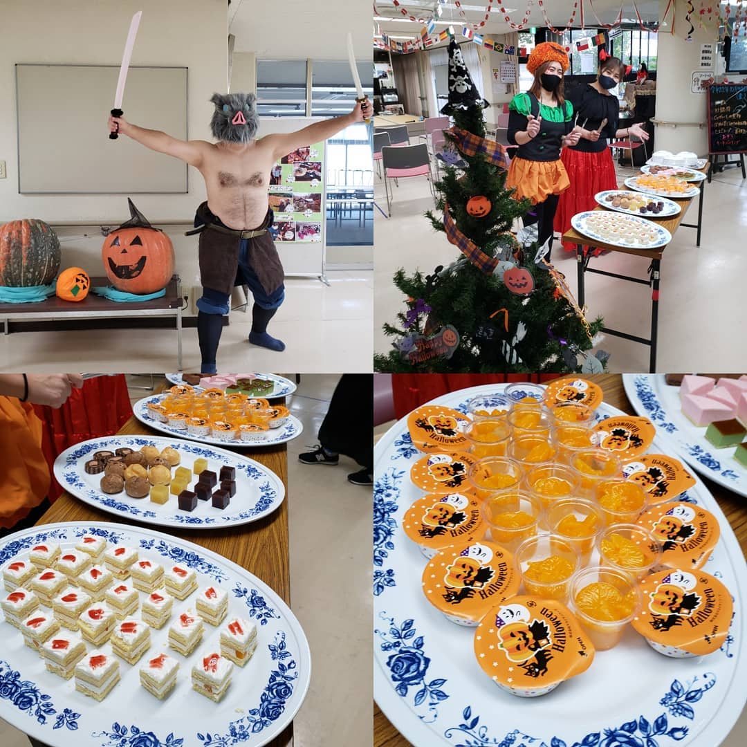 ハロウィーンイベントさまざまな仮装で登場してイベントを盛り上げます️️話題の『鬼滅の刃』からは伊之助が…中身は美少年ではありませんwケーキバイキングも開催中#横瀬デイサービスセンター　#ウエルハイムヨコゼ　#デイサービスハロウィン 　#秩父　#横瀬町 　#鬼滅の刃コスプレ