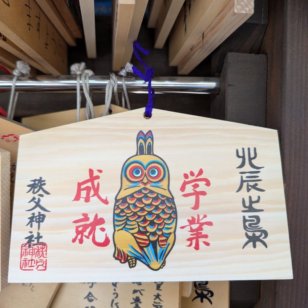 国家試験合格祈願　今週末は介護福祉士国家試験ですね。つる子が代表して絵馬を奉納してきました皆さんの健闘を心から御祈りしております⛩️#ウエルハイムヨコゼ #横瀬町 #秩父 #秩父神社 #介護福祉士国家試験 #合格祈願