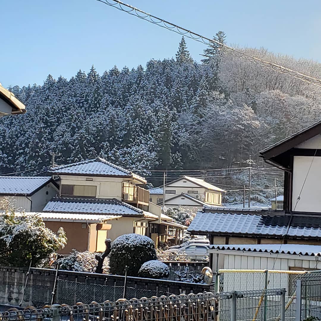 秩父は今季初の雪景色です！皆野町から奥くらいが積もっております。施設長によると昨晩10時位から降り始めたようですね。日も出てきたので早めに溶けますね。#秩父 　#雪景色️ #ウエルハイムヨコゼ